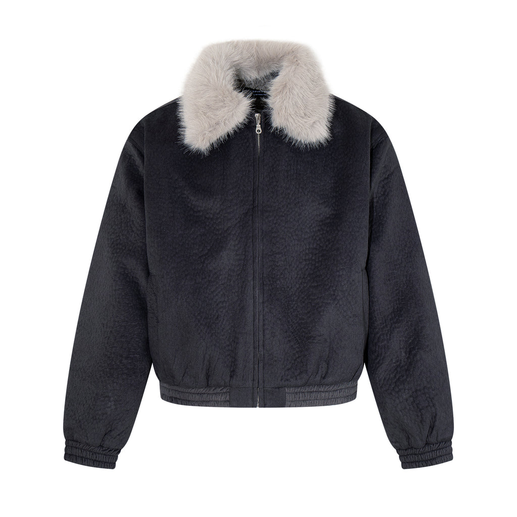 Leather jacket with cotton jacket