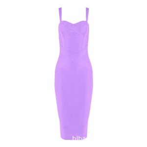 Women's  Dresses New Spaghetti Strap Midi Bandage V Neck Lady Runway Dresses