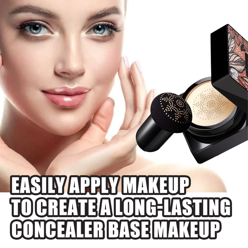 EELHOE Magic Mat Powder Puff, Invisible Pore Ivory White Natural Color With Mushroom Air Cushion On Makeup Base