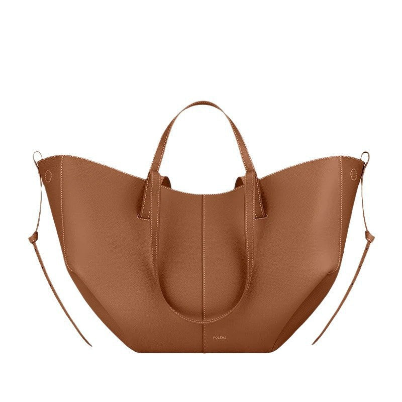 Leather bucket bag handbag tote bag