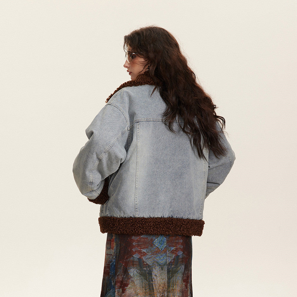 Thick denim jacket and cotton jacket