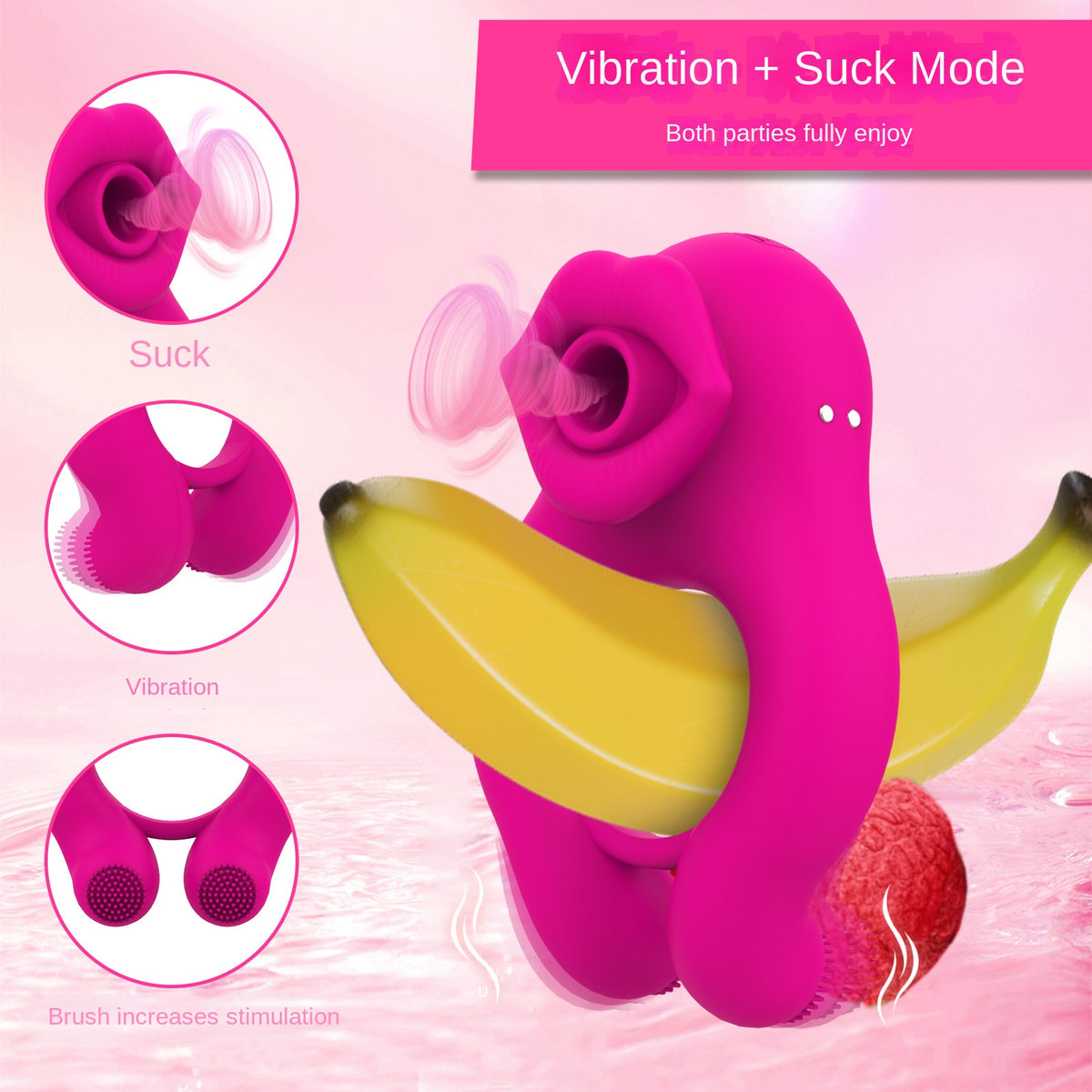 Couple sharing masturbation sucking vibrator nipple vibration locking ring