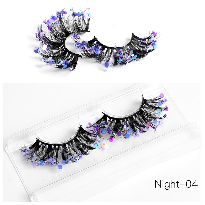 New Color Noctilucent Fried False Eyelashes Multi Layer Thick Cross Mink Like Eyelashes 8D FLUFFY