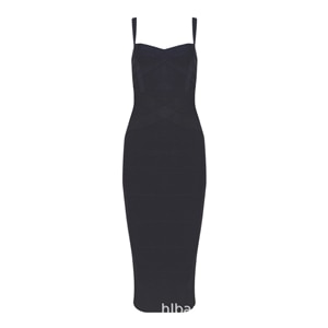 Women's  Dresses New Spaghetti Strap Midi Bandage V Neck Lady Runway Dresses