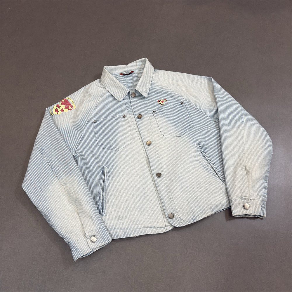 Washed gradient denim jacket
