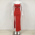 European and American dresses evening gowns hollowed out socialites elegant strapless and sexy long dresses