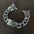 Vintage Thai Silver Cross Flower Watch Chain Punk Versatile Cross Flower Men's and Women's Styles