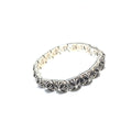 Croco High-Quality Grid Cross Flower Bracelet Thai Silver Vintage Magnetic Closure Bracelet Crafted Fine Versatile Jewelry