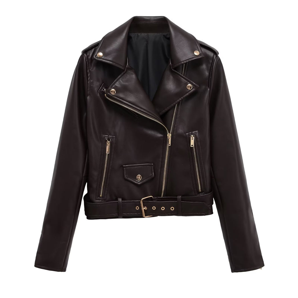Imitation leather jacket