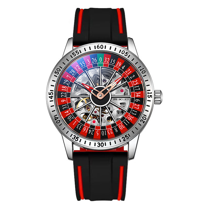 Authentic Export Wooden Wide Gamble Plate Men's Fully Automatic Mechanical Watch Waterproof Luminous Fashion Trendy Wristwatch