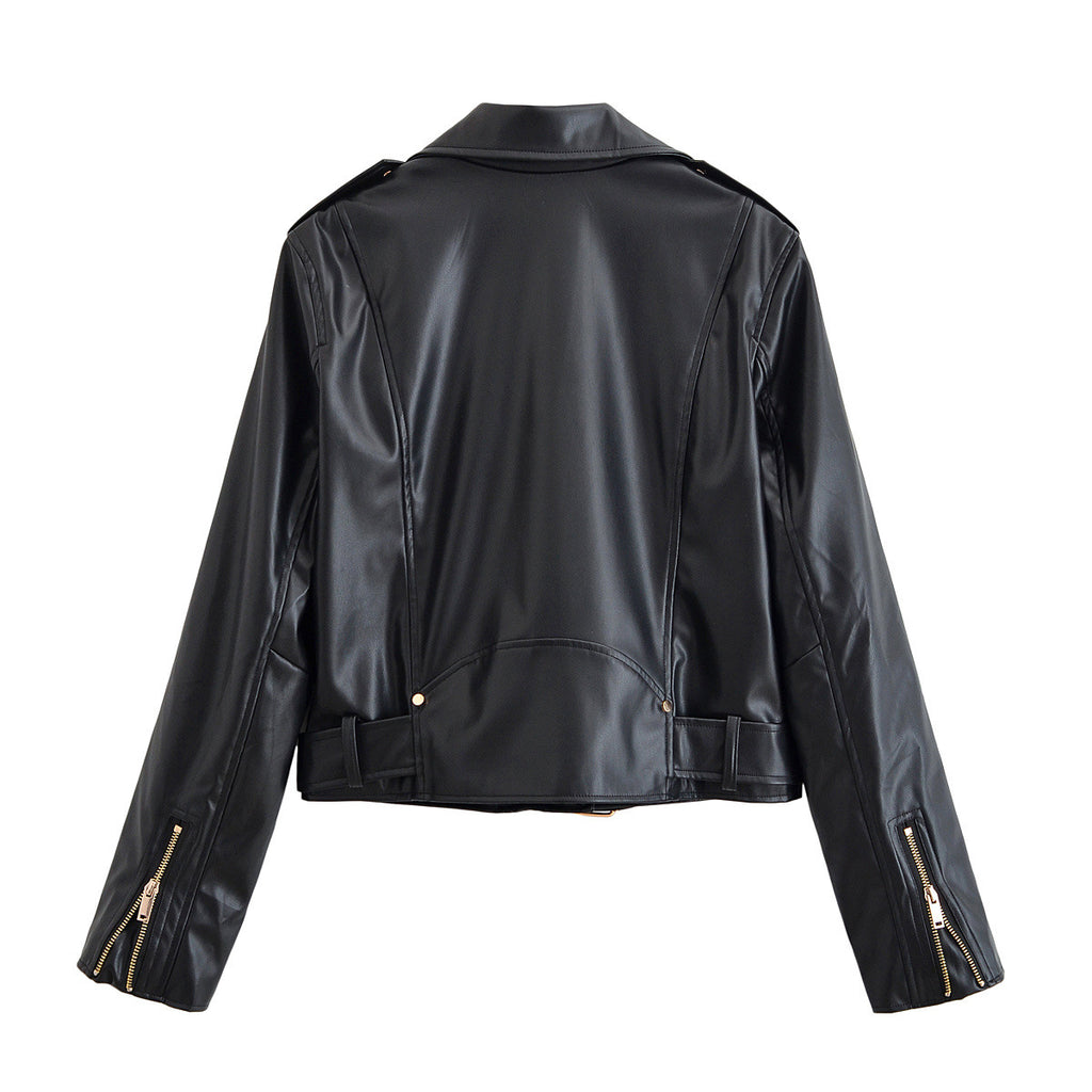 Imitation leather jacket