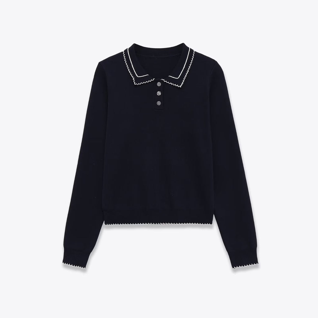 Color blocking stitching long sleeved knitted fabric