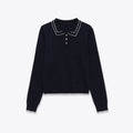Color blocking stitching long sleeved knitted fabric