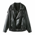 Loose leather jacket