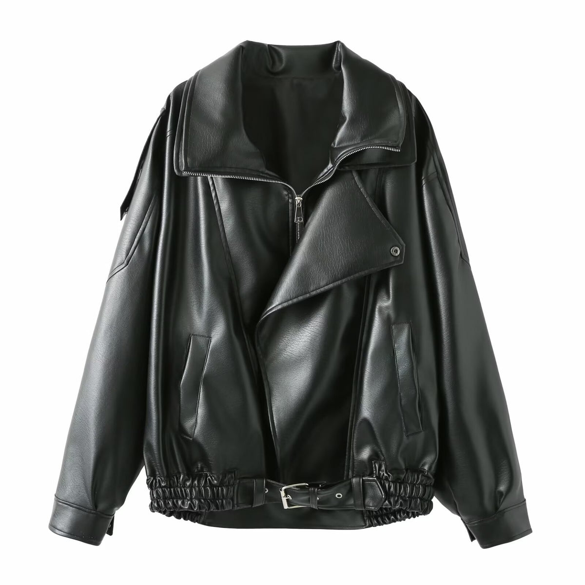 Loose leather jacket