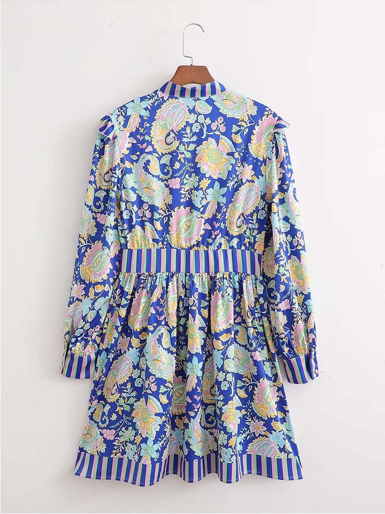 Woman Dress New Fashion Print Summer Dresses For Women Vintage Casual Short Sleeve Female Party Dresses