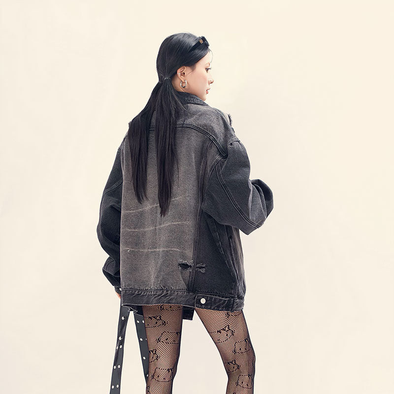 Wear and tear denim jacket