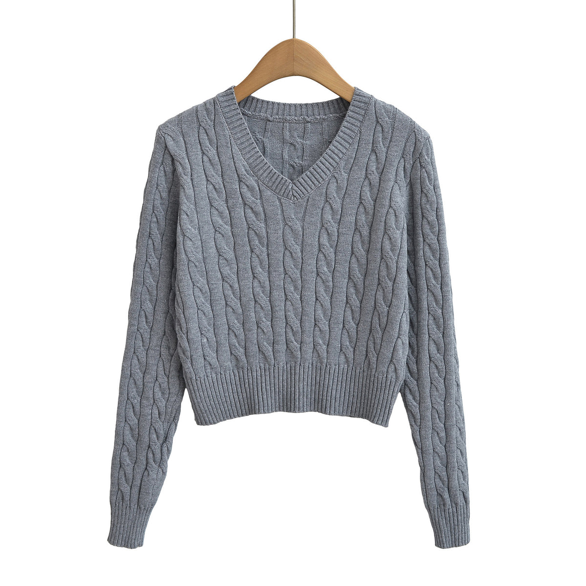V-neck long sleeved sweater