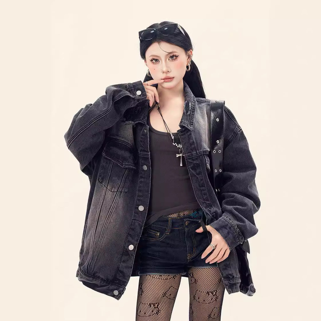 Wear and tear denim jacket