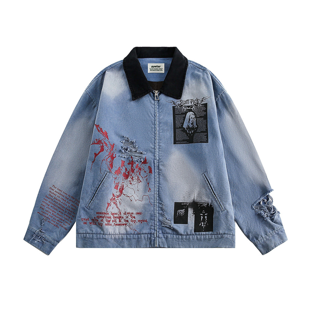 Washed denim jacket