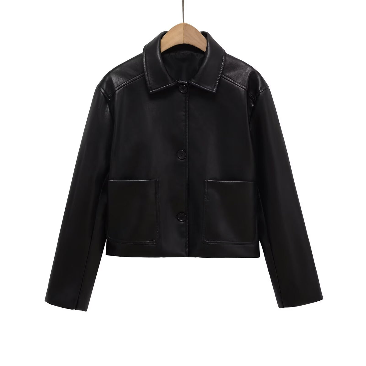 Imitation leather jacket