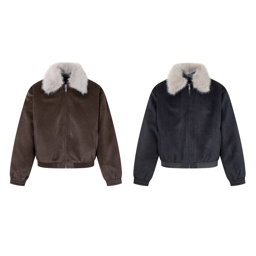 Leather jacket with cotton jacket
