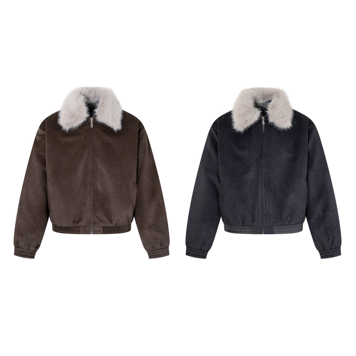 Leather jacket with cotton jacket