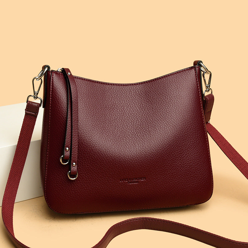 Fashionable Versatile Genuine Leather Women's Shoulder Crossbody Handheld Bag