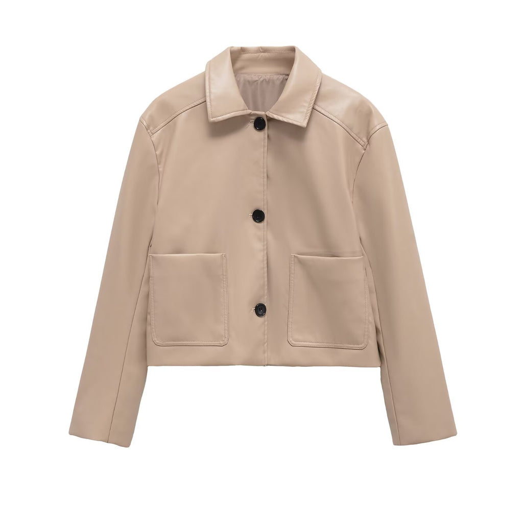 Imitation leather jacket
