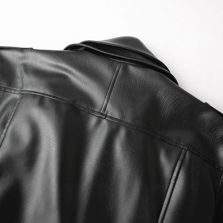 Loose leather jacket