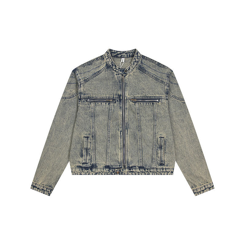 Zipper denim jacket