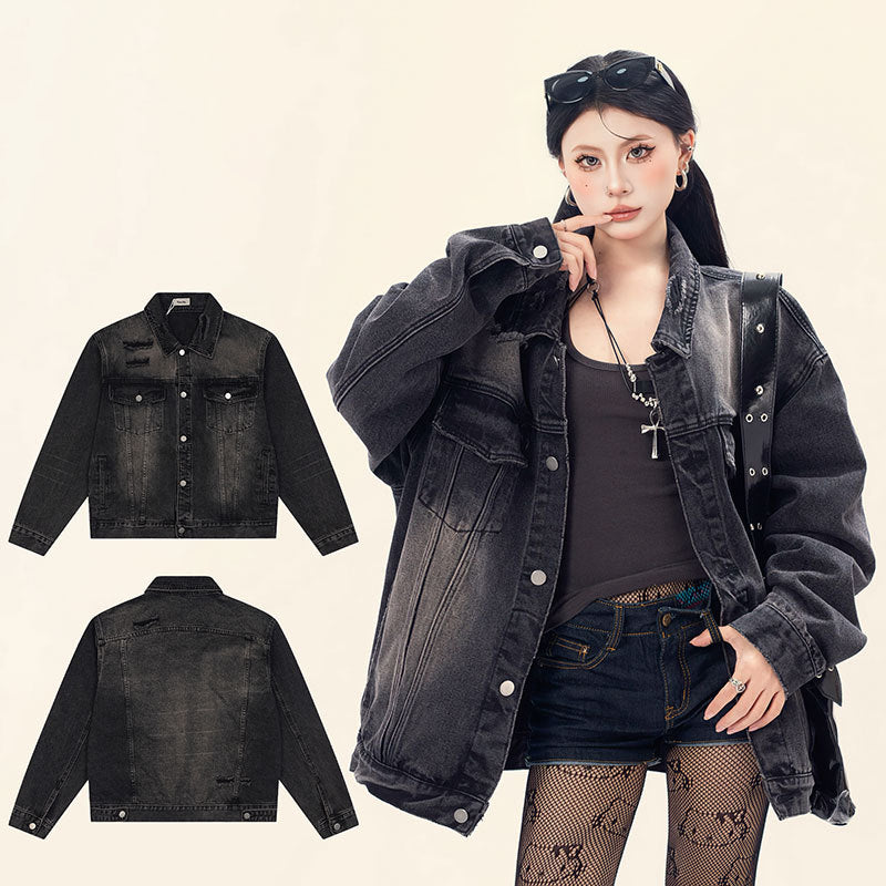 Wear and tear denim jacket
