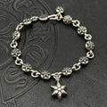 Retro Fine Letter Insert Dice Cross Flower Ball Collection Chain Jewelry Bracelet for Men and Women