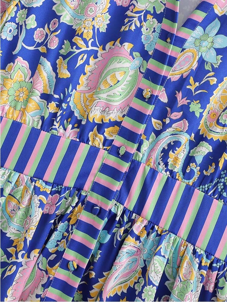 Woman Dress New Fashion Print Summer Dresses For Women Vintage Casual Short Sleeve Female Party Dresses
