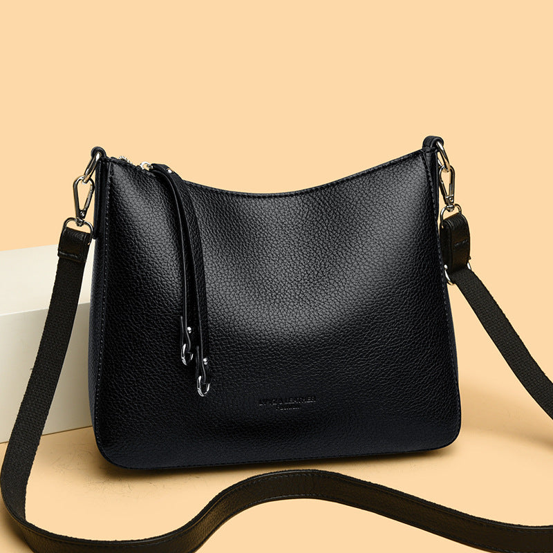 Fashionable Versatile Genuine Leather Women's Shoulder Crossbody Handheld Bag