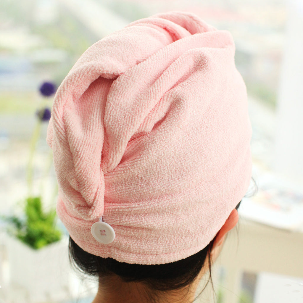 Style Solid Color Water-Absorbing Hair Drying Cap Thickened Hair Towel Dry Bath Hat