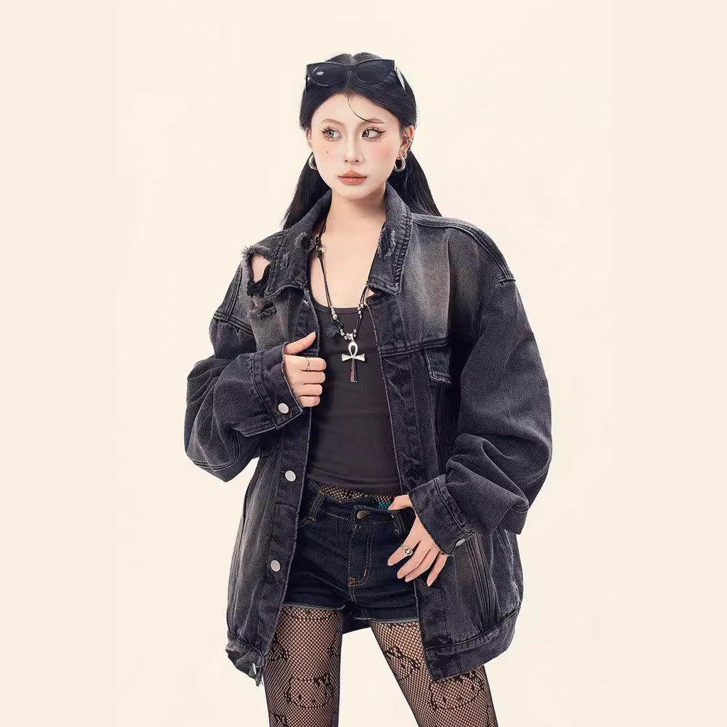 Wear and tear denim jacket