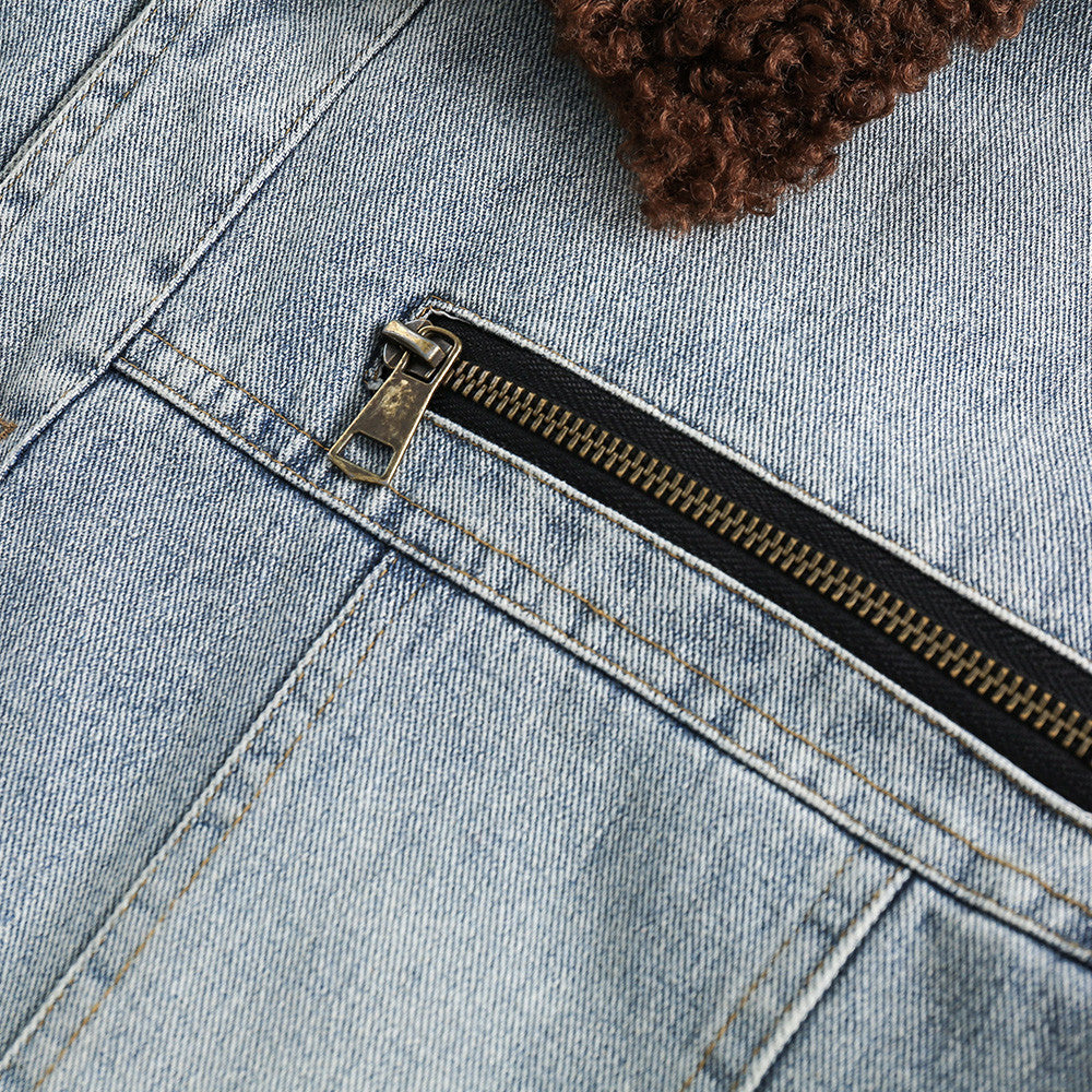 Thick denim jacket and cotton jacket