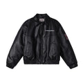 Collar PU leather jacket