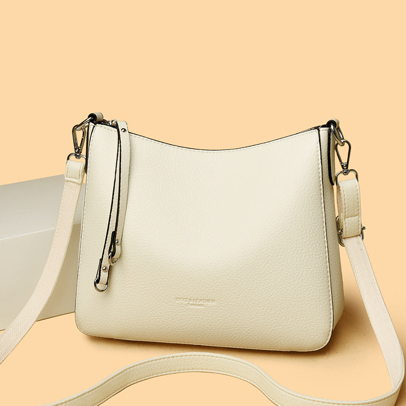 Fashionable Versatile Genuine Leather Women's Shoulder Crossbody Handheld Bag