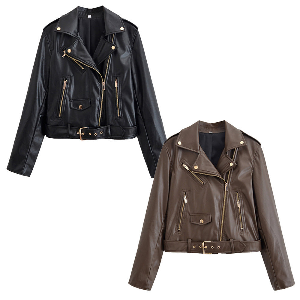 Imitation leather jacket