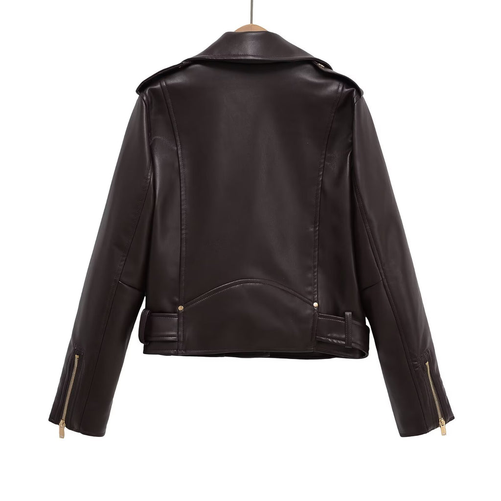 Imitation leather jacket