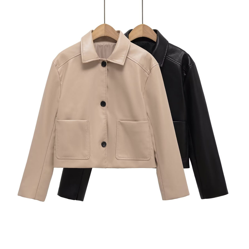Imitation leather jacket