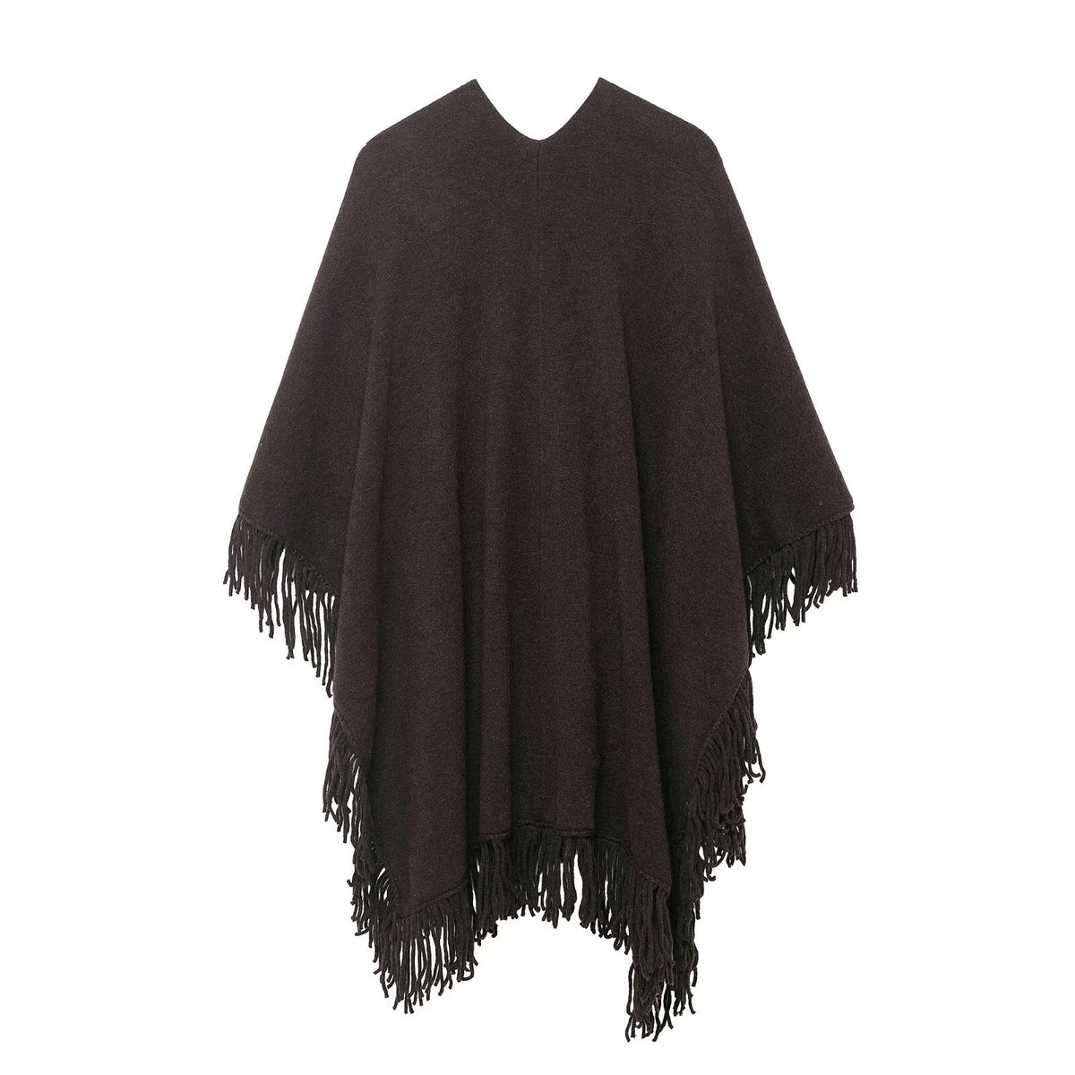 Tassel embellished knitted cloak jacket