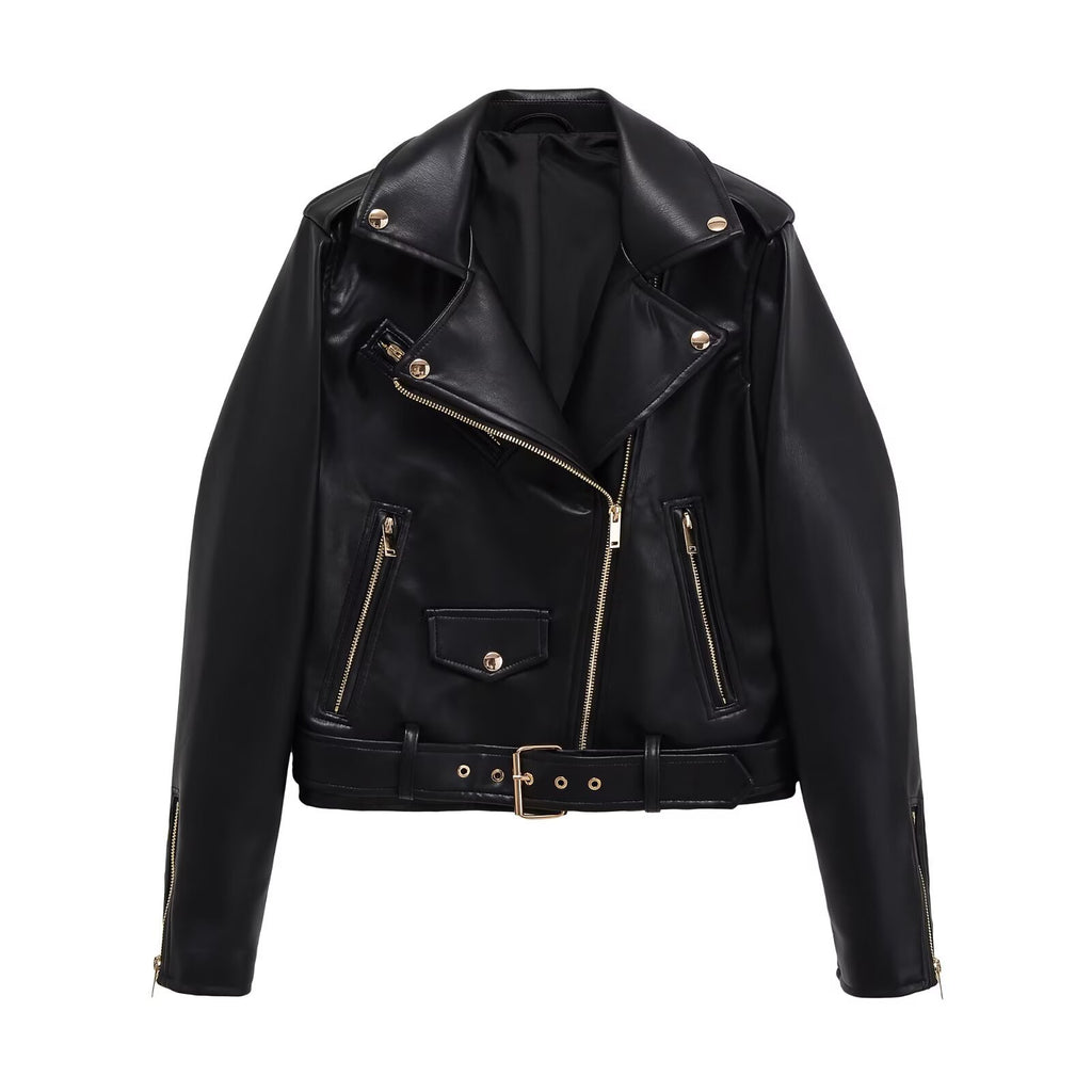 Imitation leather jacket