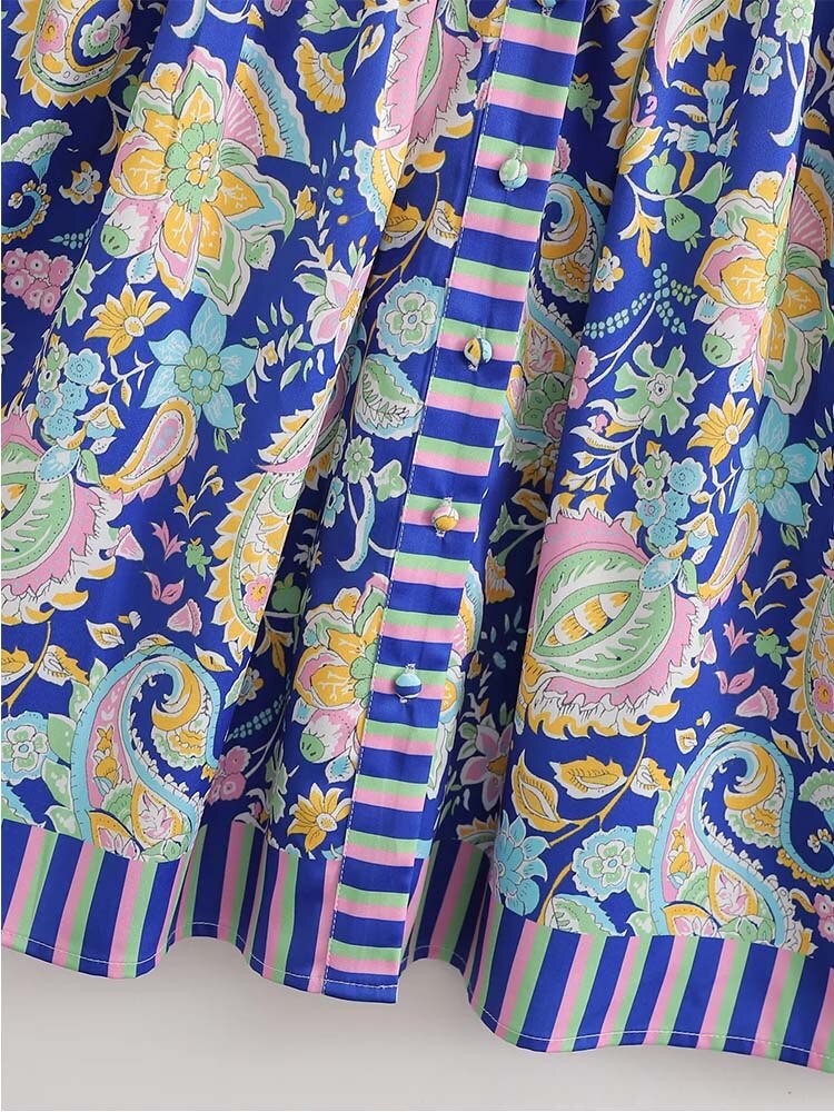 Woman Dress New Fashion Print Summer Dresses For Women Vintage Casual Short Sleeve Female Party Dresses