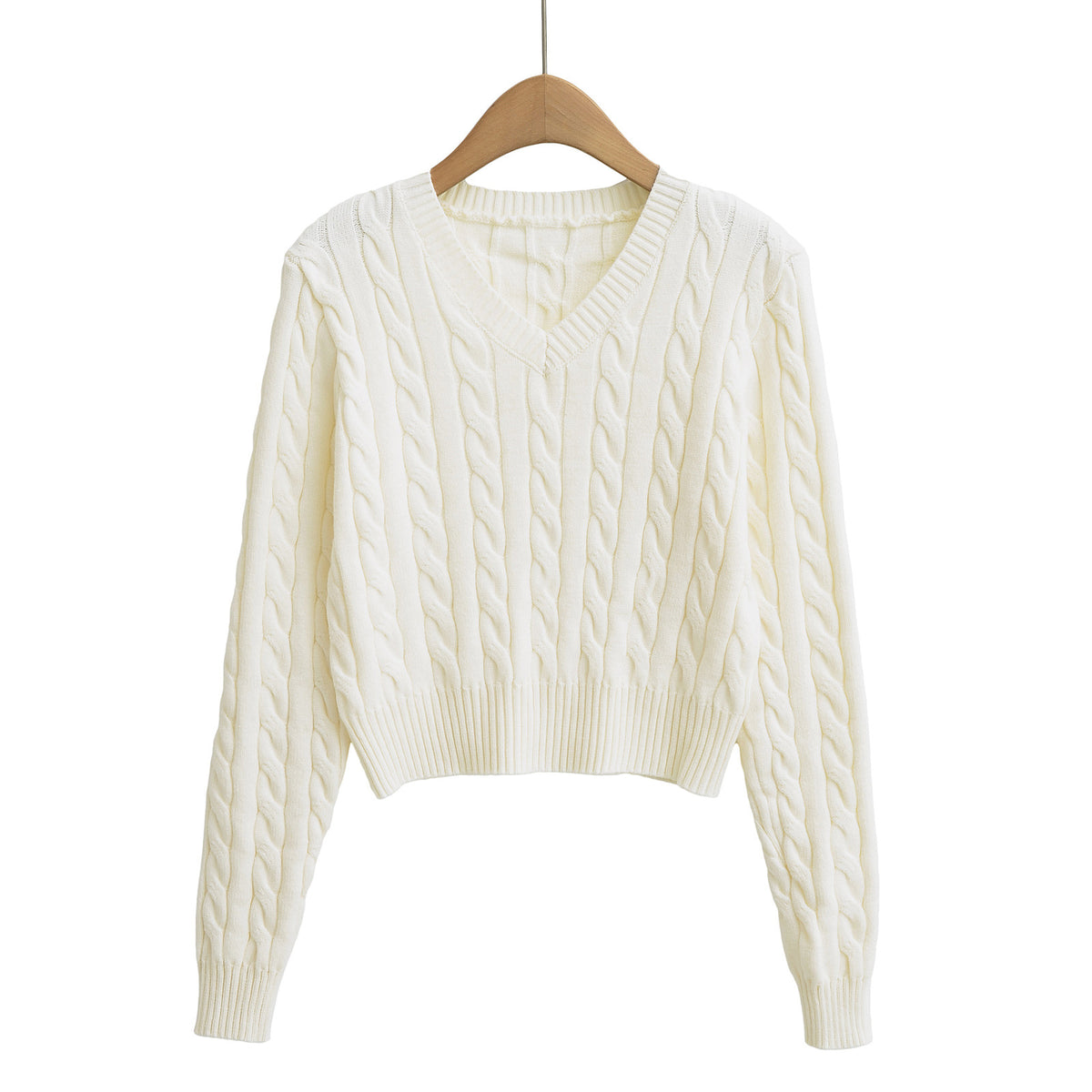 V-neck long sleeved sweater