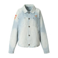 Washed gradient denim jacket