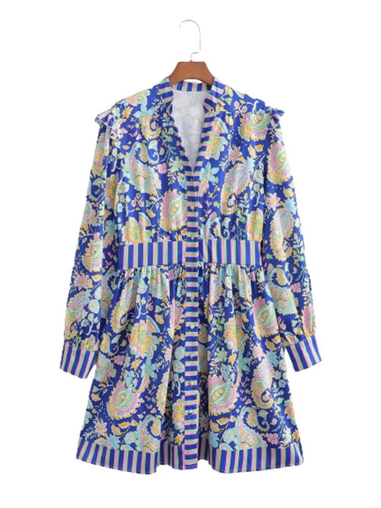 Woman Dress New Fashion Print Summer Dresses For Women Vintage Casual Short Sleeve Female Party Dresses