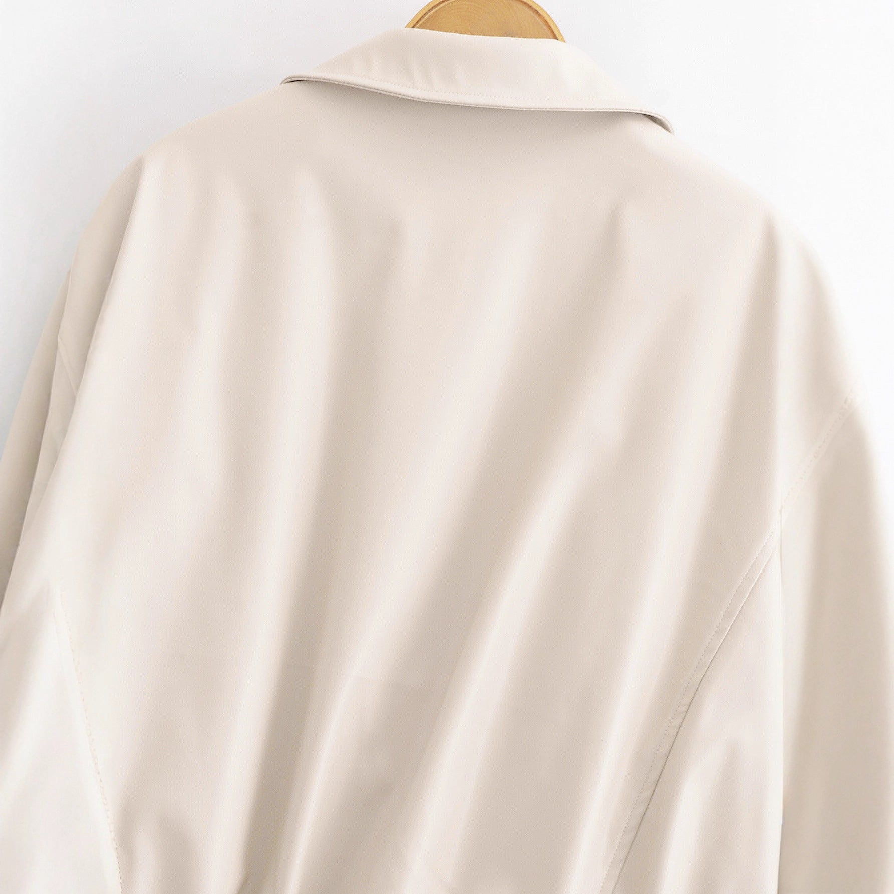 Collar imitation leather jacket